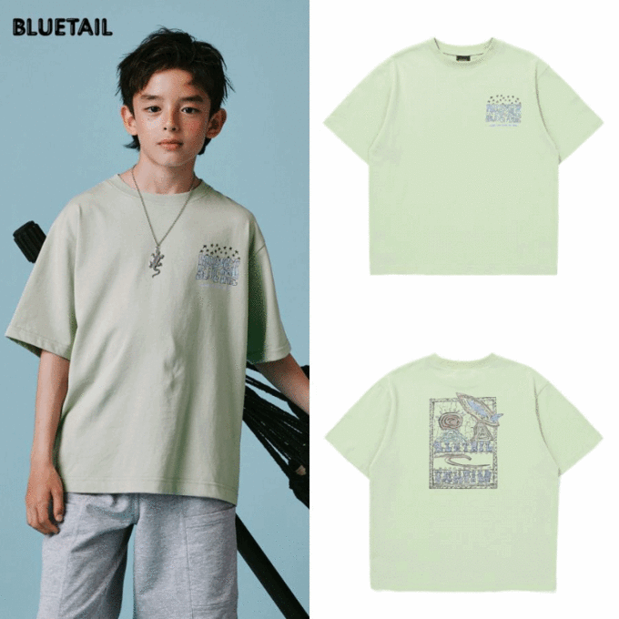 아동 옐로우그린 반팔 티셔츠 AAC1TS08YG
