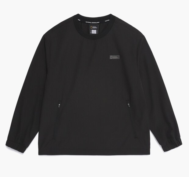 K263USW220어드벤처 우븐 스트레치 맨투맨 CARBON BLACK