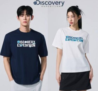 디스커버리 26SS  남여공용 프레시벤트 콜라주 레터링 반팔티셔츠 DXRS59063