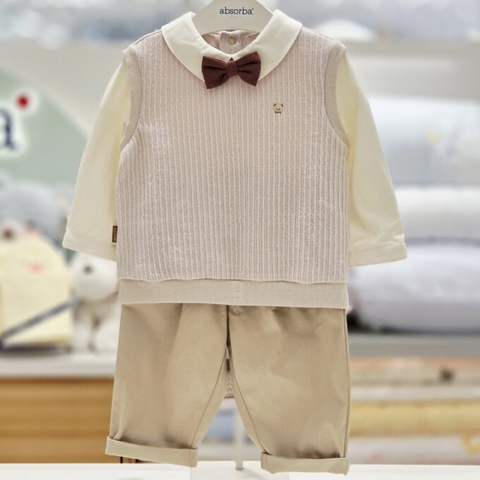 엘빈 조끼 상하복 AB2652SE12 라이트베이지