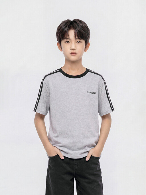 PKG2TS3741 남아 여아 공용 에어리쿨 링거 루즈핏 반팔티 여름 키즈 냉감 티셔츠