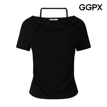 홀터넥 셔링 티셔츠 (GQ4TS033F)