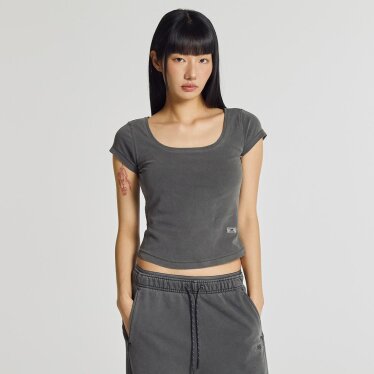 WOMEN 핏티드 스퀘어넥 캡 반팔티 (SLIM FIT) NBNEG2W472 DC