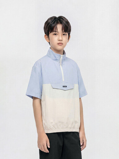PKG2JJ3033 남아 여아 공용 아노락 반팔 바람막이 여름 키즈 경량 아우터 