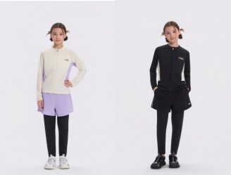 키즈 여아 세미크롭 래쉬가드 F-ZIP 셋트  K262GRG410/K262GWL410