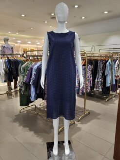 린넨 언단 자수 민소매 원피스 B252WO3330