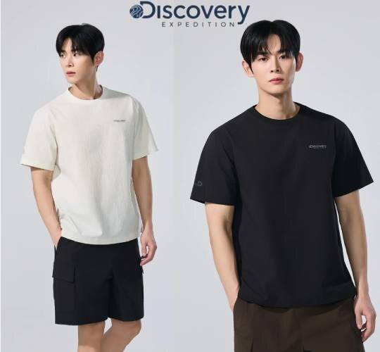 디스커버리 26SS 여름 남성 시어서커 우븐 반팔티셔츠 DMRS8I063
