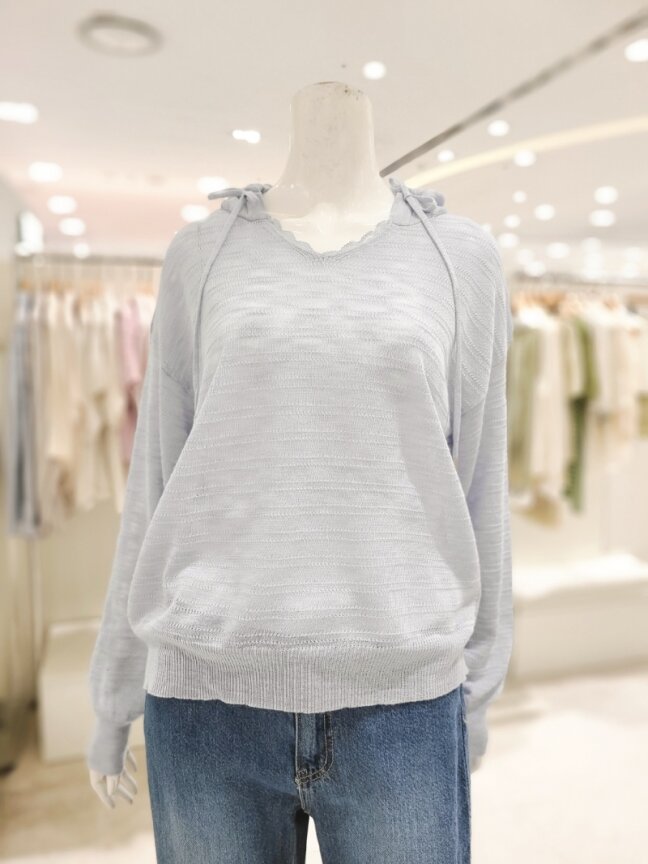 시스루 후드 니트 (KSA2NW33)