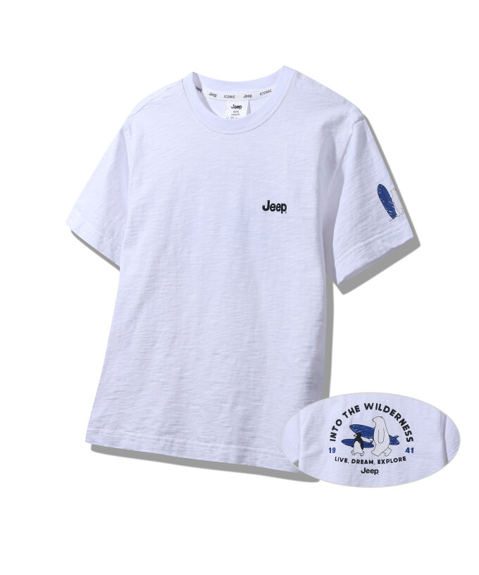 슬럽 서핑펭귄곰 반팔 KQ2TSU108 WH