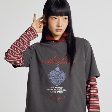 WOMEN 빈티지 빅 그래픽 반팔티 (OVER FIT) NBNEG2W542 CH