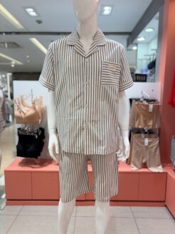  순면 커플 스트라이프  반팔파자마 남성용잠옷  SPA2607M