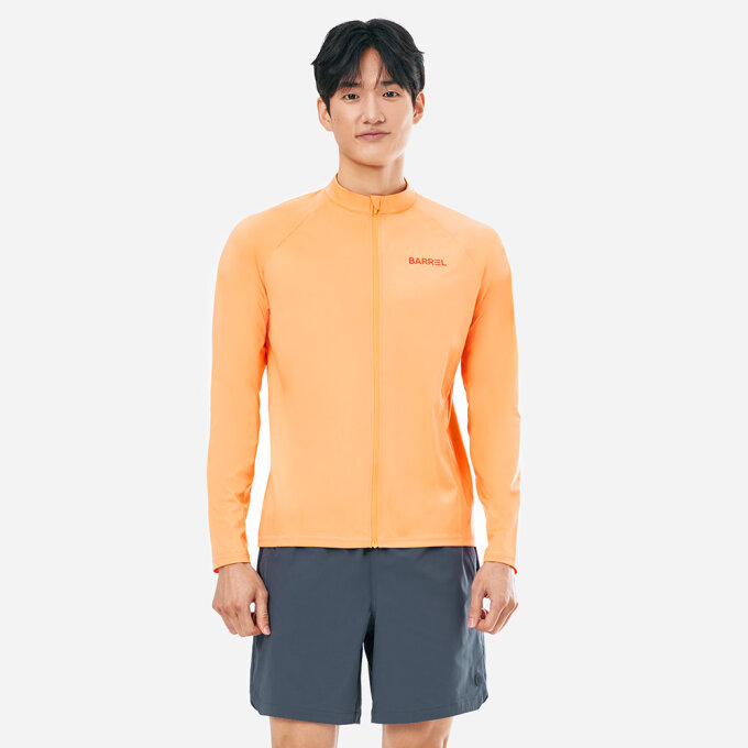 맨 에센셜 릴렉스핏 집업 래쉬가드 라이트오렌지 (B5SMWZR101LOR)