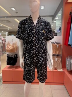  순면 커플 테라조 나염 반팔파자마 남성용잠옷  SPA2607M