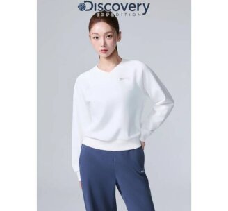  디스커버리 26FW 여성 브이넥 스몰그래픽 맨투맨 DWMT4A064