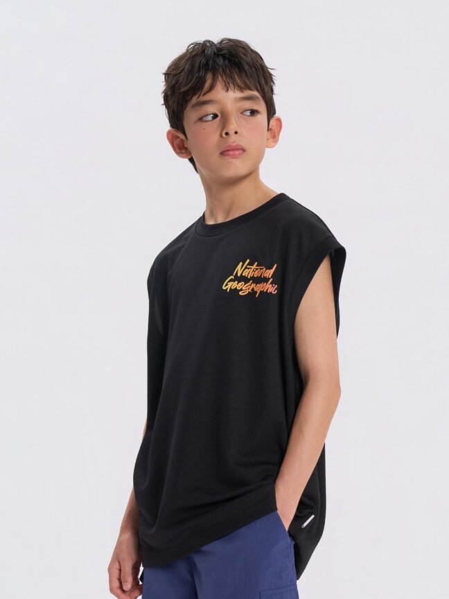 K262UTS420 쿨 그래픽 SLEEVELESS CARBON BLACK