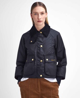 [바버][26FW]여성 블랙 Cropped Beadnell 왁스 자켓 URJU6F320BK
