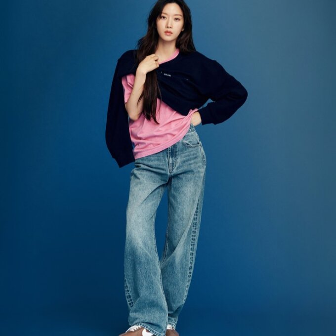 지오다노여자 데님배럴핏 커브드 팬츠693641