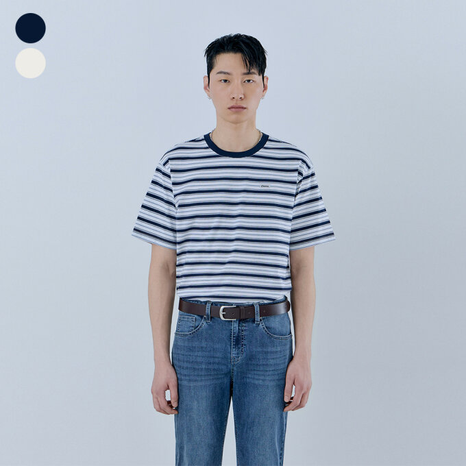 남여공용_ 스트라이프 반팔 티셔츠 (MQ2K9430)