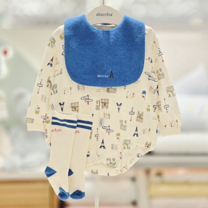 파리로드바디슈트(턱받이장말) AB2651BU10 아이보리