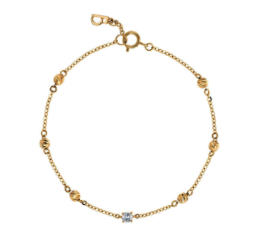 랩다이아몬드 0.09ct 샤인볼 14K 팔찌 LWF26006D