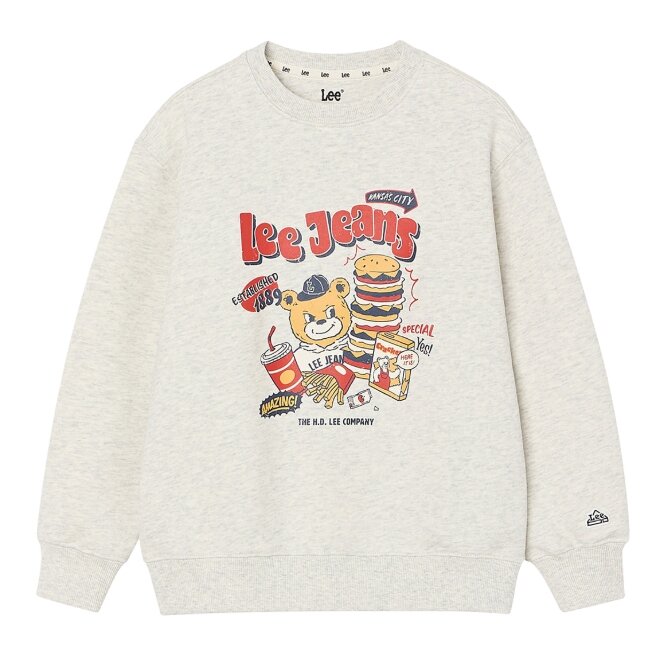 키즈 베어LEE 그래픽 맨투맨(LK2601CR14)OT