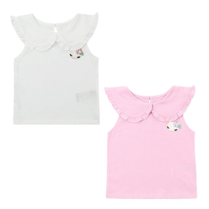 여름 데일리 프릴 카라 티셔츠 2종 택1 Q33DKT210W1/Q33DKT280N6