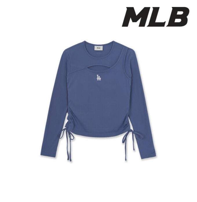여성 베이직 컷아웃 절개 슬림 세미크롭 긴팔 티셔츠 [3FTSB0464-07INS]
