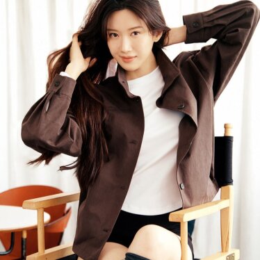 여자 봄 가을 코튼 하이넥 버튼업 숏 자켓 690437