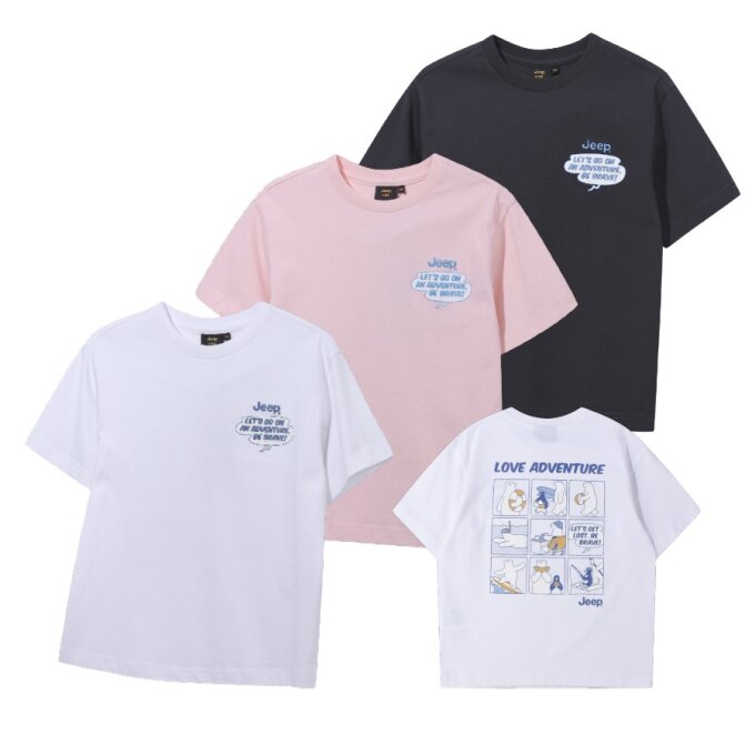 카툰 곰 그래픽 반팔티 KR2TSU211WH