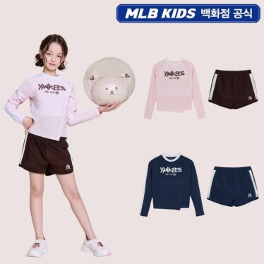 걸즈 스트릿 배색 래쉬가드 쇼츠 세트 7FSWB0963