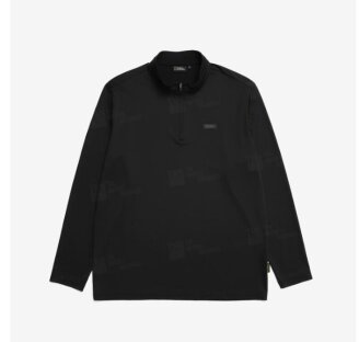 남성 G라인 반집업 긴팔 티셔츠 (기본핏) CARBON BLACK N231MTS220