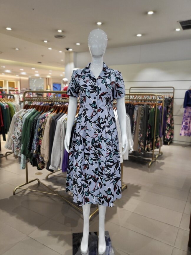 코튼 프린트 스포츠 카라 원피스 B252WO2110