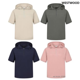 여성 후드 우븐 반팔 집업 티셔츠 (4컬러) WP2WCTS332