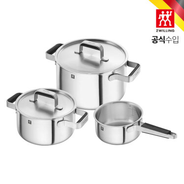 퓨어 쿡웨어 스틸 3종 냄비세트 (HK1028804)