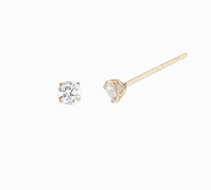 주문제작 라운드 큐빅 3mm 14k 귀걸이 LPFL1A03G
