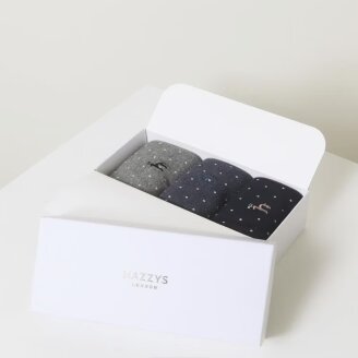 도트패턴 배색 장목 양말 3종 세트 HJSS3F002N2