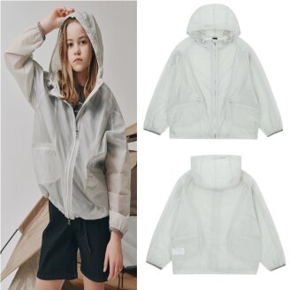 아이보리 홑겹 후드 윈드브레이커 AZB2JP02IV