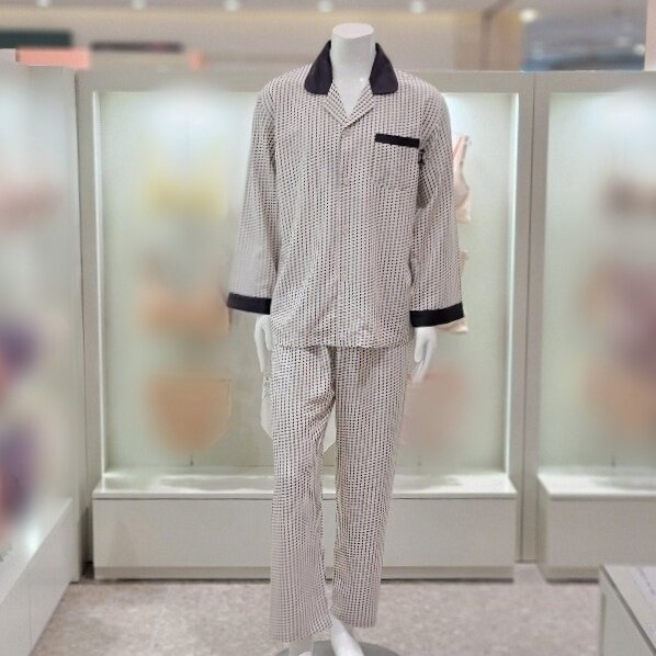 베이지 기하학 남성 잠옷세트 EEMPJ134BE