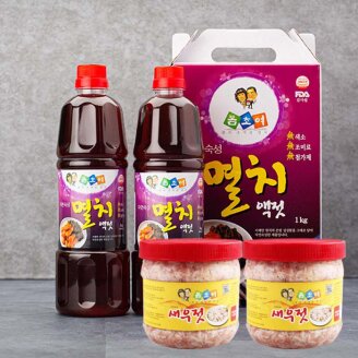 봄초여 국산 액젓 세트(멸치액젓 1kg x 2, 새우젓1kg x 2)