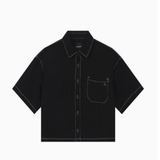 여성 크링클 루즈핏 반팔 셔츠(B252SH601P)