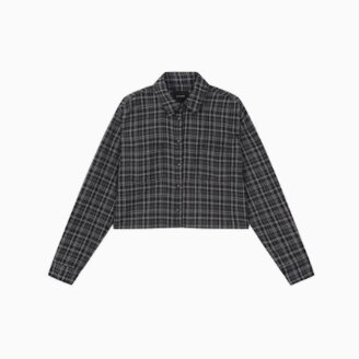 여성체크 크롭 긴팔 셔츠(B252SH602P)