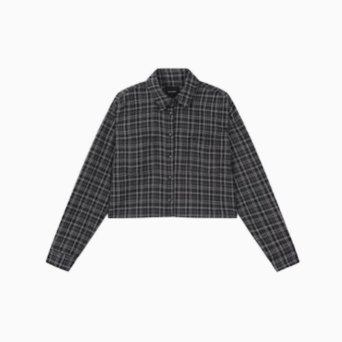 여성체크 크롭 긴팔 셔츠(B252SH602P)