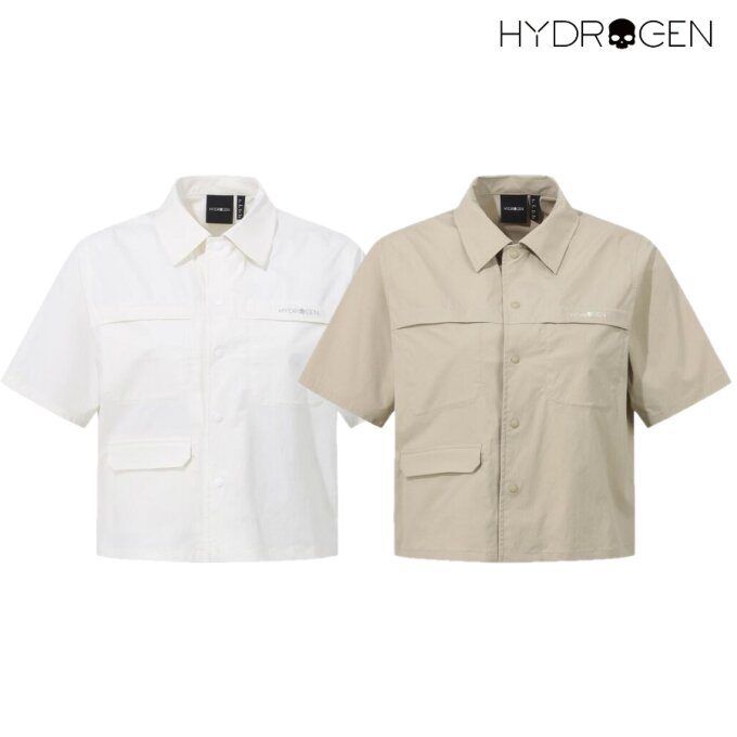 여성 우븐 반팔 셔츠 H21E2TF222