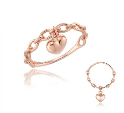 하트 펜던트 체인 14K/18K 반지 LRS21019G
