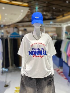 [남녀공용]블루레터링 반팔 티셔츠 2색상 2치수 JGZZ107544