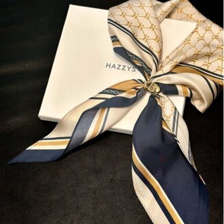 [SILK100%] 네이비 삼각링 실크 스카프 ( HISC5F630N2]