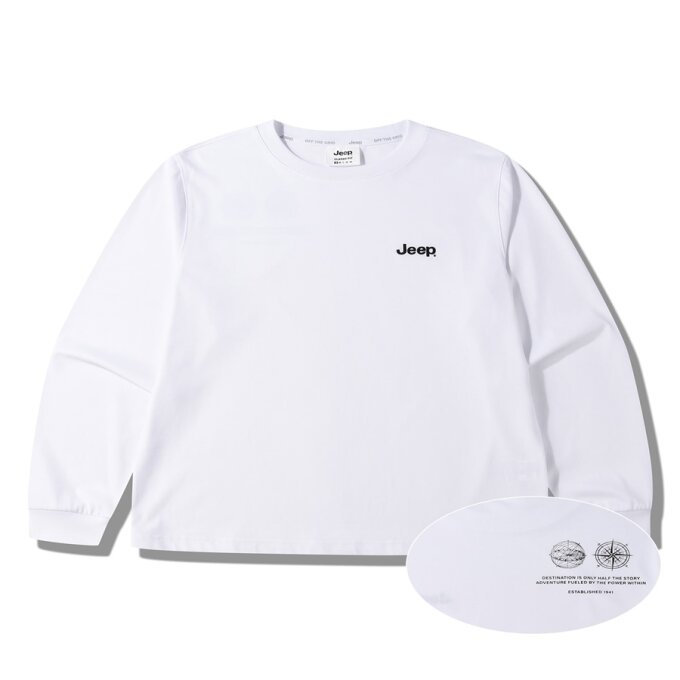 나침반 프린트 롱슬리브 (JQ3TSU005WH)