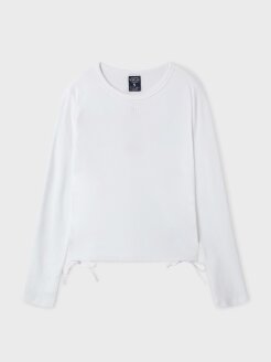 Dyed Ribbed Shirring T-shirt WHLAF3831F*