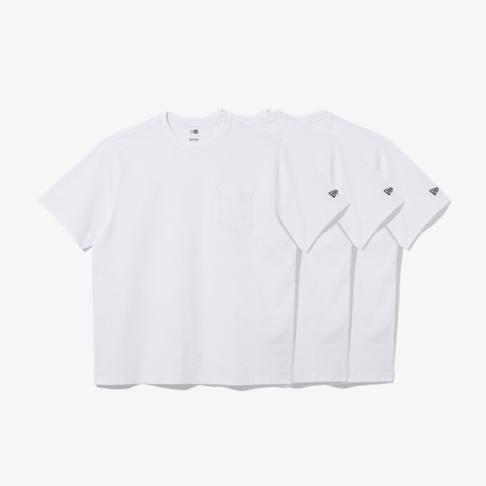 LIGHTERA 에센셜 3팩 포켓 반팔 티셔츠 화이트 (14697422)
