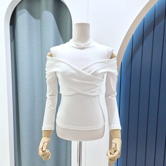 오프숄더 골지 나시티셔츠 색상 택 1 SF04TS500